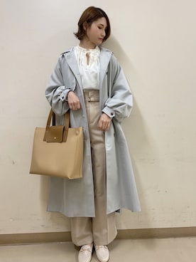 「earth music&ecology（アースミュージックアンドエコロジー）のアイテム（トレンチコート）」を使った、mizukiさん（レディース・160cm）の春コーディネート