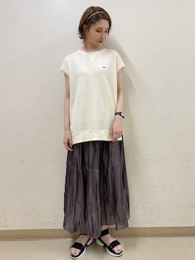「Lee（リー）のアイテム（Tシャツ/カットソー）」を使った、mizukiさん（レディース・160cm）の春コーディネート