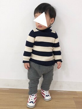 「息子コーデ」｜「アイテム（スラックス）」を使った、璃子さん（レディース・156cm）の冬コーディネート