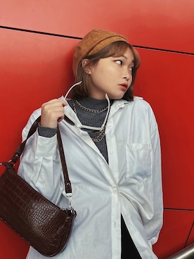 「NET（ネット）のアイテム（ハンチング/ベレー帽）」を使った、Huishan慧珊🌱さん（レディース・163cm）の秋コーディネート