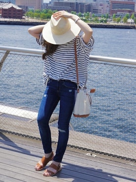 「Fin（フィン）のアイテム」を使った、mamiさん（レディース・157cm）の夏コーディネート