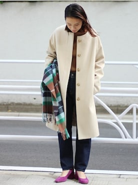 「PELLICO（ペリーコ）のアイテム」を使った、HATAYAMAさん（レディース・158cm）の冬コーディネート