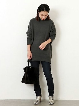 「クルーネックニット」｜HATAYAMAさん（レディース・158cm）の秋コーディネート