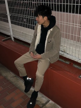 「Lee（リー）のアイテム（ライダースジャケット）」を使った、きっしーさん（メンズ・170cm）の春コーディネート
