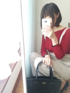 「アイテム（つなぎ/オールインワン、ベージュ系）」を使った、たれまゆさん（レディース・167cm）の冬コーディネート