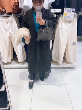 「JUNOAH（ジュノア）のアイテム（チェスターコート）」を使った、サカモトさん（レディース・150cm）の冬コーディネート