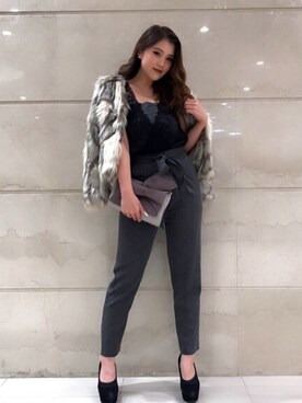 「LIPSERVICE（リップサービス）のアイテム（オールインワン・サロペット）」を使った、辻 みつきさん（レディース・160cm）の冬コーディネート