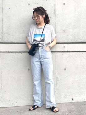 「USAコットン」｜「アイテム（サンダル）」を使った、愛花さん（レディース・158cm）の夏コーディネート