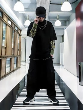 「NO ID.（ノーアイディ）のアイテム」を使った、NOオフィシャルスタイリングさん（メンズ・172cm）の春コーディネート