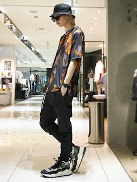 「NO ID.（ノーアイディ）のアイテム」を使った、NOオフィシャルスタイリングさん（メンズ・180cm）の夏コーディネート