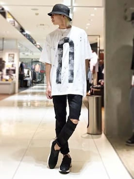「NO ID.（ノーアイディ）のアイテム」を使った、NOオフィシャルスタイリングさん（メンズ・180cm）の夏コーディネート