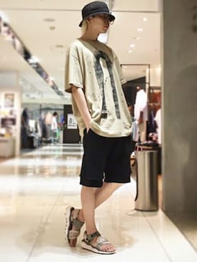 「NO ID.（ノーアイディ）のアイテム」を使った、NOオフィシャルスタイリングさん（メンズ・180cm）の夏コーディネート