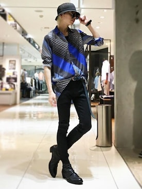 「NO ID.（ノーアイディ）のアイテム」を使った、NOオフィシャルスタイリングさん（メンズ・180cm）の夏コーディネート