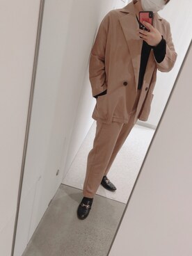 「ECRIRE（エクリール）のアイテム（セットアップ）」を使った、じぇんぬさん（レディース・157cm）の冬コーディネート
