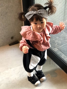 「zozio（ゾジオ）のアイテム」を使った、uniさん（キッズ・80cm）の春コーディネート