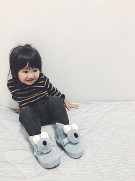 「WHIPCREAM（ホイップクリーム）のアイテム」を使った、uniさん（キッズ・80cm）の秋コーディネート