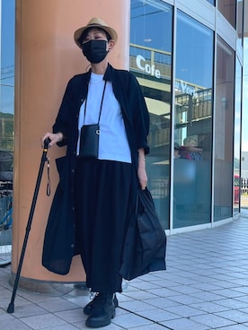 「チャイハネ（チャイハネ）のアイテム（シャツワンピース）」を使った、ニャンベさん（レディース・161cm）の春コーディネート