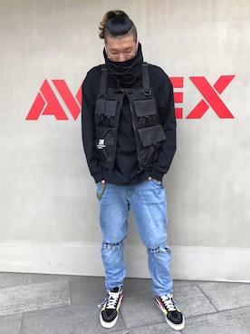 「AVIREX（アヴィレックス）のアイテム（ウォレットチェーン）」を使った、Ruminaさん（メンズ・183cm）の秋コーディネート
