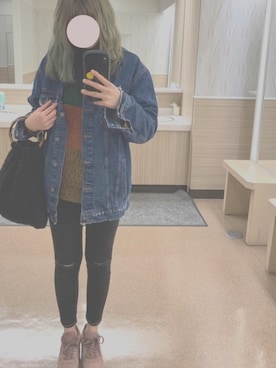 「NIKE（ナイキ）のNIKE/エアフォース 107 SE（スニーカー、ピンク系）」を使った、しじみさん（レディース・167cm）の冬コーディネート