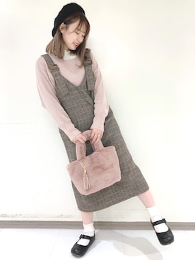 「DRESKIP（ドレスキップ）のアイテム（ハンチング/ベレー帽）」を使った、いとちゃんさん（レディース・154cm）の秋コーディネート