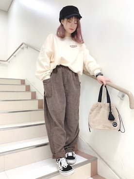 「DRESKIP（ドレスキップ）のアイテム（キャスケット）」を使った、いとちゃんさん（レディース・154cm）の冬コーディネート