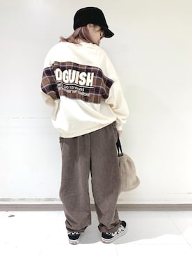 「DRESKIP（ドレスキップ）のアイテム（キャスケット）」を使った、いとちゃんさん（レディース・154cm）の冬コーディネート