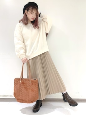 「DRESKIP（ドレスキップ）のアイテム（ハンチング/ベレー帽）」を使った、いとちゃんさん（レディース・154cm）の冬コーディネート