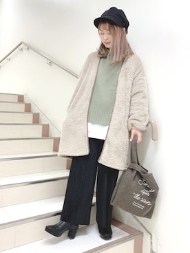 「DRESKIP（ドレスキップ）のアイテム（キャスケット）」を使った、いとちゃんさん（レディース・154cm）の冬コーディネート