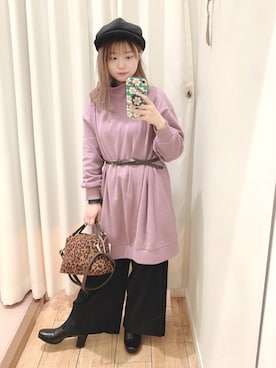 「DRESKIP（ドレスキップ）のアイテム（キャスケット）」を使った、いとちゃんさん（レディース・154cm）の冬コーディネート