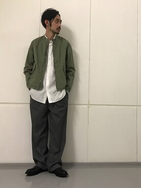 「ADAM ET ROPE'（アダムエロペ）のアイテム（MA-1）」を使った、モリタさん（メンズ・171cm）の春コーディネート