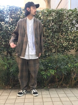 「COMOLI（コモリ）のアイテム（ジャケット/アウター）」を使った、モリタさん（メンズ・171cm）の冬コーディネート