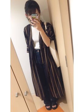 「ポニーテール」｜「アイテム（シャツワンピース）」を使った、Chiiiさん（レディース・155cm）の夏コーディネート