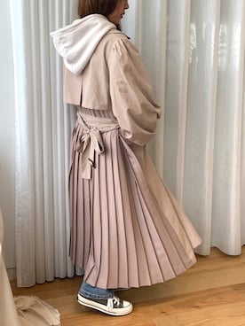 「apres jour mignon（アプレジュールミニョン）のアイテム（トレンチコート）」を使った、apresjour mignonさん（レディース・155cm）の夏コーディネート