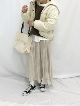 「apres jour mignon（アプレジュールミニョン）のアイテム（ダウンジャケット/コート）」を使った、apresjour mignonさん（レディース・160cm）の秋コーディネート