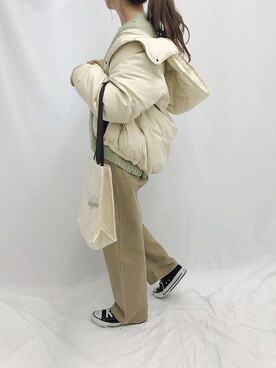 「apres jour mignon（アプレジュールミニョン）のアイテム（ダウンジャケット/コート）」を使った、apresjour mignonさん（レディース・160cm）の冬コーディネート