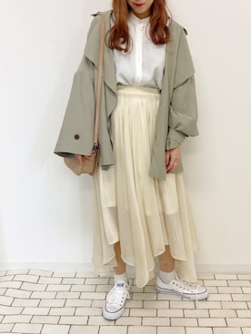 「apres jour mignon（アプレジュールミニョン）のアイテム（トレンチコート）」を使った、apresjour mignonさん（レディース・160cm）の冬コーディネート
