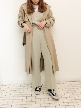 「apres jour mignon（アプレジュールミニョン）のアイテム（トレンチコート）」を使った、apresjour mignonさん（レディース・160cm）の冬コーディネート