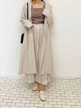 「apres jour mignon（アプレジュールミニョン）のアイテム（トレンチコート）」を使った、apresjour mignonさん（レディース・160cm）の冬コーディネート