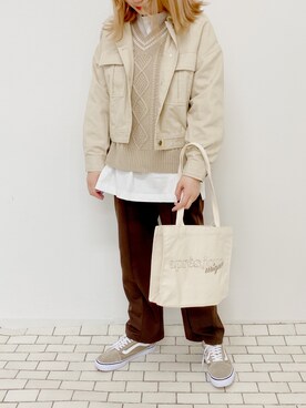 「apres jour mignon（アプレジュールミニョン）のアイテム（ブルゾン）」を使った、apresjour mignonさん（レディース・160cm）の春コーディネート