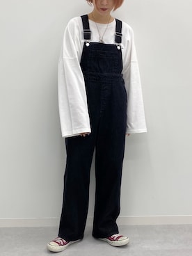 「apres jour mignon（アプレジュールミニョン）のアイテム（サロペット/オーバーオール）」を使った、apresjour mignonさん（レディース・154cm）の秋コーディネート