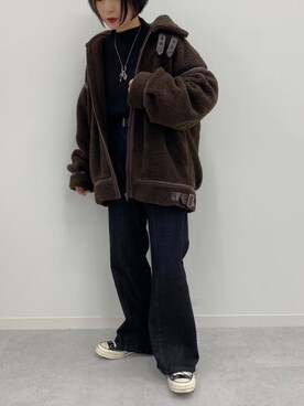 「apres jour mignon（アプレジュールミニョン）のアイテム（ブルゾン）」を使った、apresjour mignonさん（レディース・154cm）の秋コーディネート