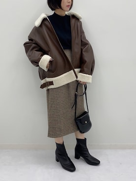 「apres jour mignon（アプレジュールミニョン）のアイテム（ブルゾン）」を使った、apresjour mignonさん（レディース・154cm）の秋コーディネート