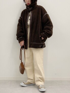 「apres jour mignon（アプレジュールミニョン）のアイテム（ブルゾン）」を使った、apresjour mignonさん（レディース・154cm）の冬コーディネート