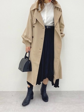 「apres jour mignon（アプレジュールミニョン）のアイテム（トレンチコート）」を使った、apresjour mignonさん（レディース・163cm）の冬コーディネート