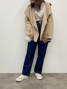 「apres jour mignon（アプレジュールミニョン）のアイテム（トレンチコート）」を使った、apresjour mignonさん（レディース・163cm）の冬コーディネート