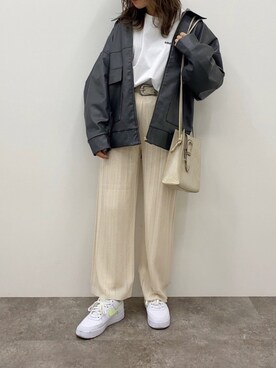 「apres jour mignon（アプレジュールミニョン）のアイテム（ブルゾン）」を使った、apresjour mignonさん（レディース・163cm）の冬コーディネート