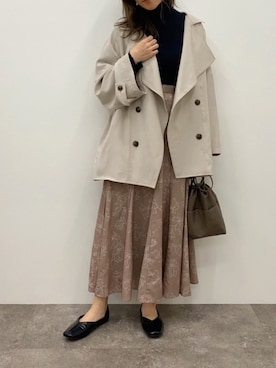 「apres jour mignon（アプレジュールミニョン）のアイテム（トレンチコート）」を使った、apresjour mignonさん（レディース・163cm）の冬コーディネート