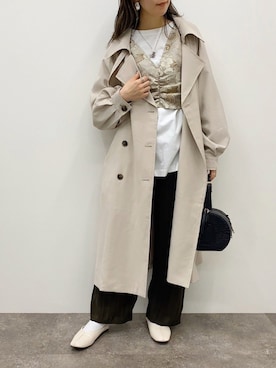 「apres jour mignon（アプレジュールミニョン）のアイテム（トレンチコート）」を使った、apresjour mignonさん（レディース・163cm）の冬コーディネート
