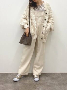 「apres jour mignon（アプレジュールミニョン）のアイテム（サロペット/オーバーオール）」を使った、apresjour mignonさん（レディース・163cm）の冬コーディネート