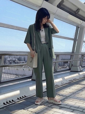 「apres jour mignon（アプレジュールミニョン）のアイテム（テーラードジャケット）」を使った、apresjour mignonさん（レディース・163cm）の春コーディネート